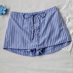 Striped Blue Women's Lounge Skort